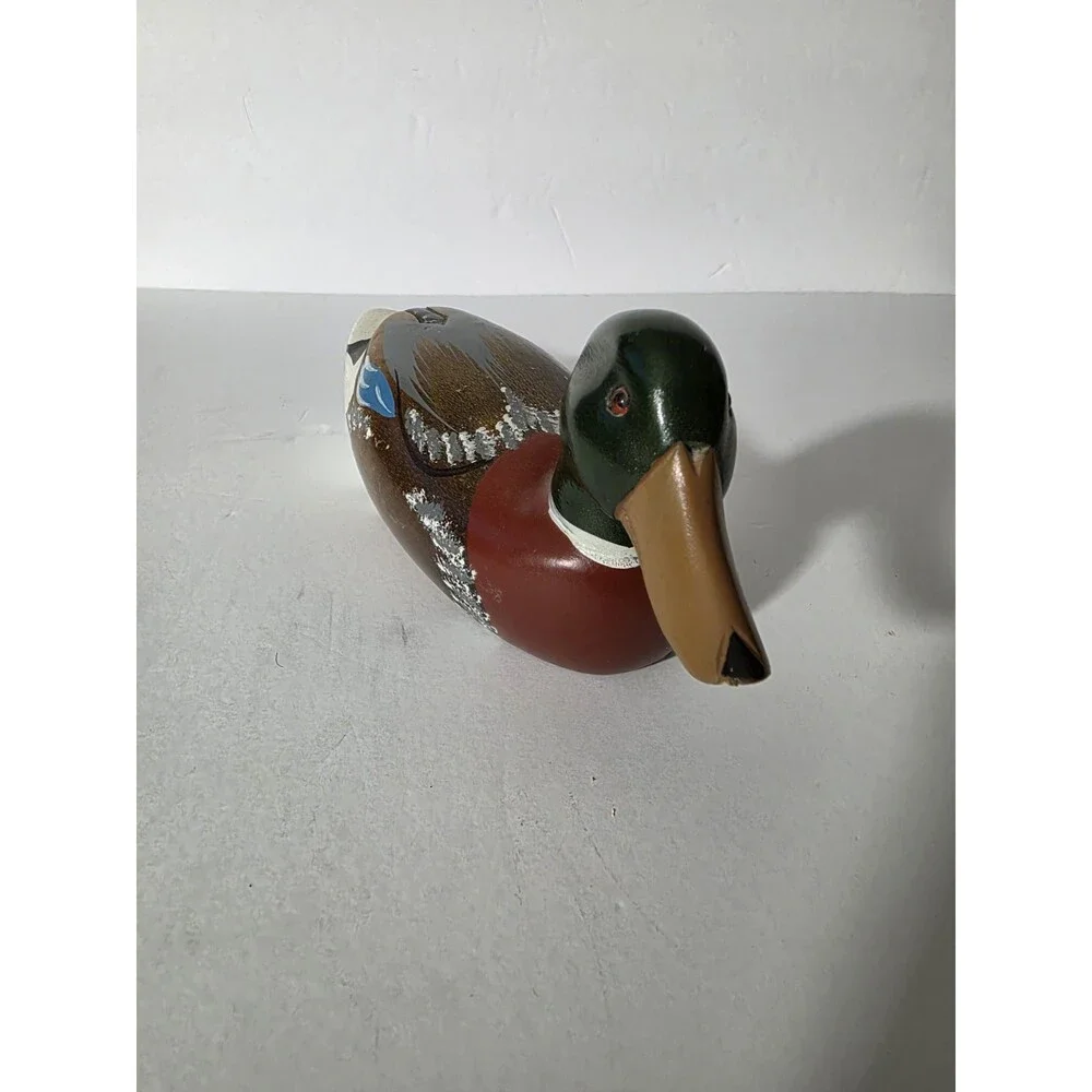 ​Vintage Hand-Carved Wooden Mallard Duck Decoy - 10